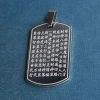 Simple and retro round Wealth God Sutra pendant necklace, trendy Buddhist-style, versatile, niche and elegant design, popular keychain accessory details Picture